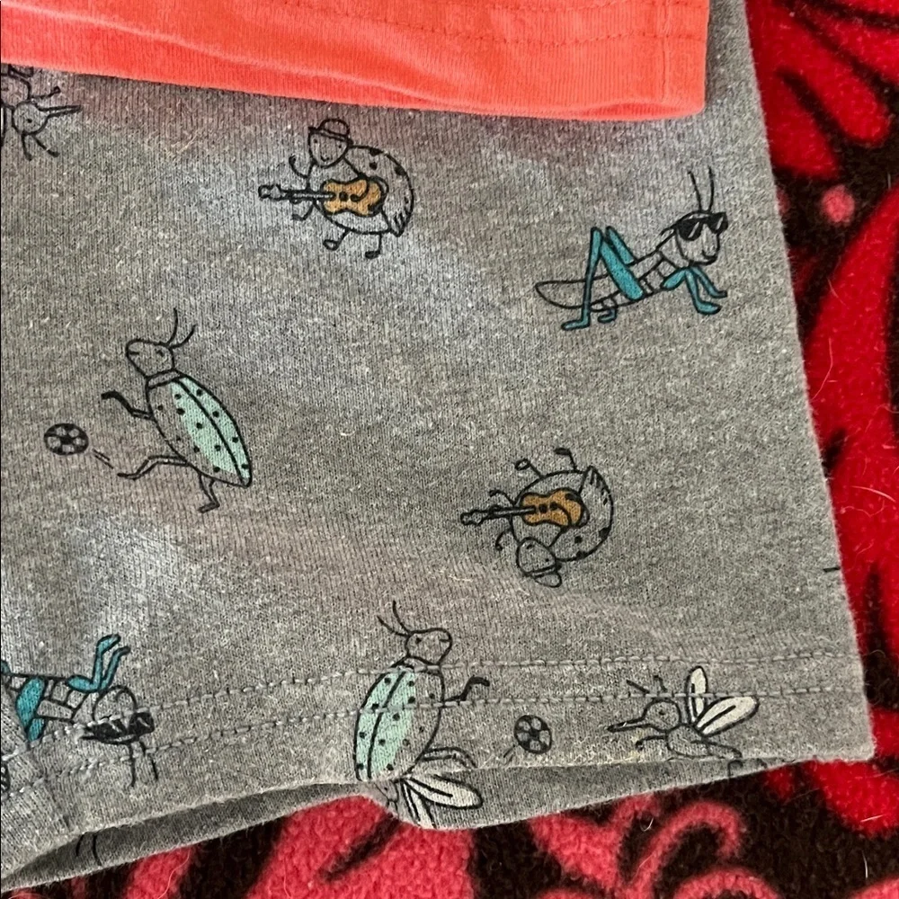 Carter's Vibrant Orange Tee and Gray Shorts preloved.